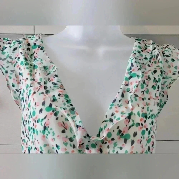 Annabella Confetti Splashed Cross Front Mini dress Size Large - Picture 2 of 10